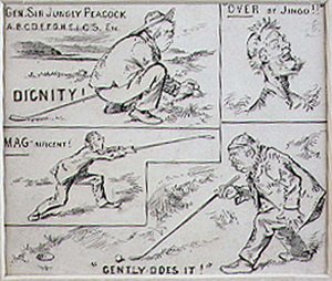 Golfing Moves, ilustracja z magazynu „Graphic”, wyd. c.1870 (lito)