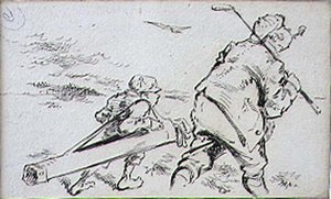 The Bumble Golfer, ilustracja z magazynu „Graphics”, wyd. c.1870 (lito)