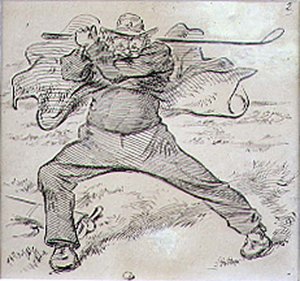The Chaotic Golfer, ilustracja z magazynu „Graphic”, wyd. c.1870 (lito)