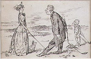 The Courteous Golfer, ilustracja do magazynu „Graphic”, wyd. c.1870 (lito)