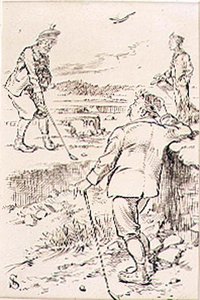 The Winning Golfer, ilustracja z magazynu „Graphic”, wyd. c.1870 (lito) autorstwa Henry Sandercock