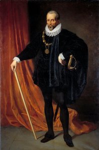 Portret u stóp Blaise de Montesquiou (1501-1577), lorda Montluc marszałka Francji w 1575 roku, generała porucznika Guyenne, noszącego naszyjnik Orderu Świętego Michała Obraz Henryka Scheffera (1798-1862) XIX w. Nd. 2,18 x 1,42 m²