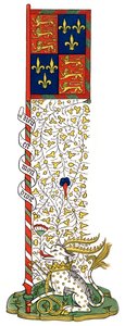 Sztandar herbowy Anglii i Francji, ćwiartowany, ok. 1445, 1843 r. autorstwa Henry Shaw