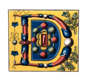 Pierwsza litera D, XV wiek, 1843. autorstwa Henry Shaw