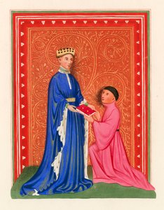 Occleve przedstawia swoją księgę Henrykowi V, ok. 1410 autorstwa Henry Shaw