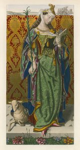 Św. Agnieszka, ok. 1520, z obrazu Lucasa van Leyden autorstwa Henry Shaw