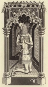 Czarny Książę, około 1355, z kaplicy św Szczepana w Westminster autorstwa Henry Shaw