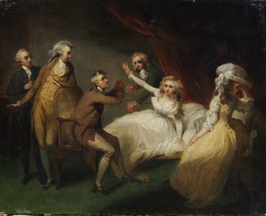 Camilla dochodząca do siebie po omdleniu, ilustracja do sceny z „Kamili”, czyli „Obrazu młodości”, wydana w 1796 r.