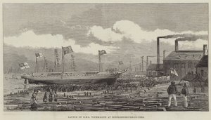 Wprowadzenie HMS Tourmaline w Middlesborough-on-Tees autorstwa Henry Spernon Tozer