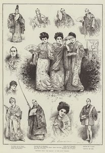 Szkice z „Mikado” w Teatrze Savoy (grafika) autorstwa Henry Stephen (b.1861 fl.1880 1925) Ludlow