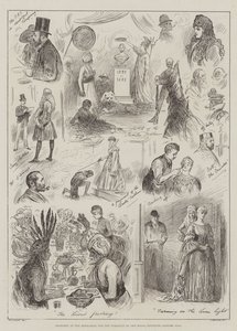 Szkice na próbie balu kostiumowego Royal Institute autorstwa Henry Stephen Ludlow
