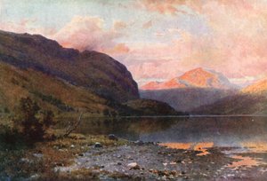Loch Lubnaig, Perthshire (kolorowa litografia)