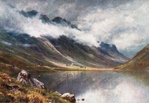 Loch Triochatan, wejście do Glencoe, Argyllshire (kolorowa litografia)