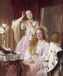 Emma i Federica Bankes z Soughton Hall, autor: Henry Tanworth Wells