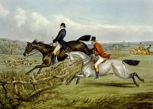 Skoki, tabliczka z „Dobra i zła sort”, w Fores Hunting Sketches, grawerowane przez Johna Harrisa autorstwa Henry Thomas (after) Alken