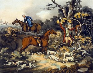Śmierć, z „Polowanie na lisy”, ryty przez Thomasa Sutherlanda (1785-1838) 1817 (kolor lito)