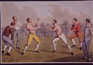 Barefist Prizefight (kolor lito) autorstwa Henry Thomas Alken