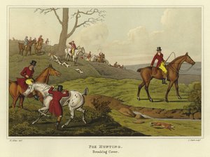 Polowanie na lisy (chromolitho)