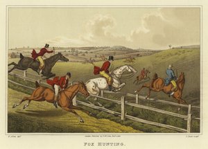 Polowanie na lisy (chromolitho) autorstwa Henry Thomas Alken