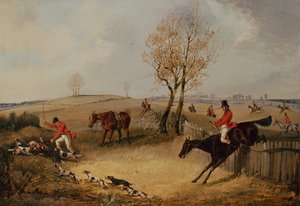 Przez płot (olej na płótnie) autorstwa Henry Thomas Alken