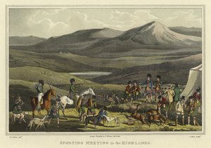 Spotkanie sportowe w górach (chromolitho) autorstwa Henry Thomas Alken