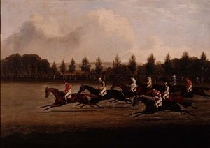 Początek Doncaster St. Leger autorstwa Henry Thomas Alken