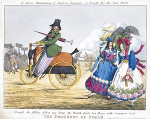 The Progress of Steam, 1829 (kolorowa akwaforta) autorstwa Henry Thomas Alken