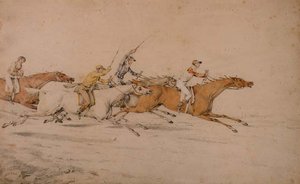 Ostatnie dwie sekundy (ołówek i akwarela) (para 85459) autorstwa Henry Thomas Alken