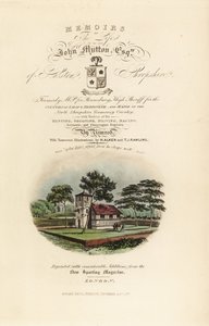 Strona tytułowa z kaligraficznym tytułem i winietą angielskiego Tudor autorstwa Henry Thomas Alken