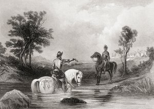 Spotkanie hrabiego Essex i hrabiego Tyrone w hrabstwie Louth w Irlandii w 1599 r., z „Historii Irlandii” Thomasa Wrighta, opublikowanej ok. 1854 r. autorstwa Henry Warren