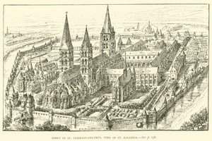 Opactwo St Germain-des-Pres, czasy św. Ignacego (rycina) autorstwa Henry William Brewer