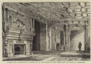 Starożytna architektura miasta, wnętrze starego domu przy ulicy Lipowej obecnie w trakcie rozbiórki autorstwa Henry William Brewer