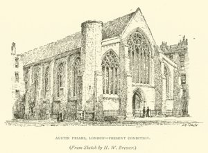 Austin Friars, Londyn, stan obecny (grafika) autorstwa Henry William Brewer