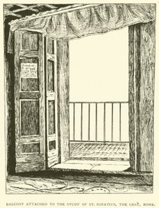 Balkon dołączony do gabinetu św. Ignacego Gesu, Rzym (rycina) autorstwa Henry William Brewer