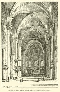 Kościół Sta Maria Sopra Minerva, Rzym (rycina) autorstwa Henry William Brewer
