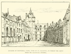 Kolegium Montaigu, Paryż, czasy św. Ignacego, w którym święty odbył studia klasyczne (grafika) autorstwa Henry William Brewer
