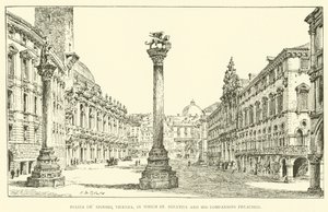 Piazza dei Signori, Vicenza, na którym głosił św. Ignacy i jego towarzysze (rycina) autorstwa Henry William Brewer