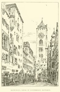 Rath-Haus, scena konferencji, Ratisbon (rycina) autorstwa Henry William Brewer