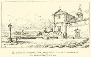 St Pietro in Montorio, Rzym, tradycyjne miejsce męczeństwa św. Piotra (rycina) autorstwa Henry William Brewer