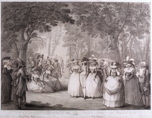 The Gardens of Carlton House z neapolitańskimi śpiewakami ballad, ryty przez Williama Dickinsona (1746-1823), 1784 autorstwa Henry William Bunbury