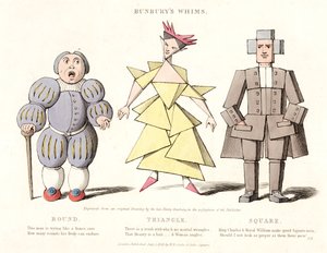 Okrągłe, trójkątne i kwadratowe, z Bunburys Whims, 1828 autorstwa Henry William after Bunbury