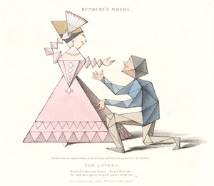 Kochankowie, z Bunburys Whims, 1828 autorstwa Henry William after Bunbury