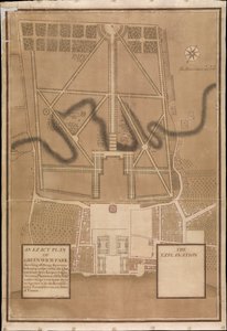 Dokładny plan parku Greenwich, ok. 1700 r. (płótno) autorstwa Henry Wise