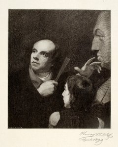 John Flaxman modeluje popiersie Williama Hayleya autorstwa Henry Wolf