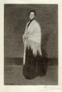 Dama z białym szalem autorstwa Henry Wolf