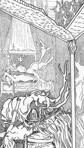 Inkuby (anioły dechus z pożądania stają się demonami i starają się cieszyć kobietami, gdy śnią lub śpią) i sukuby (kobiece demony cieszą się mężczyznami podczas snu) (inkuby i sukkuby) Rysunek: Henry de Malvost z „Satanizmu i magii” Julesa Boisa 1895 autorstwa Henry de Malvost