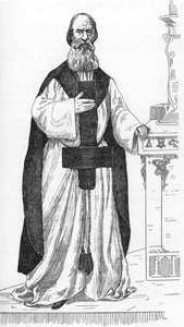 Retrato de Pierre Eugene Ventras (1807-1875) (Pierre-Michel-Elijah) trabalhador fingindo ser a reencarnação do profeta Elie Desenho de Henry de Malvost de “Satanismo e Magia” de Jules Bois 1895 Coleção particularpolonês autorstwa Henry de Malvost