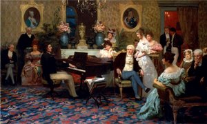 Chopin grający na pianinie w Salonie Księcia Radziwiłłów, 1887
