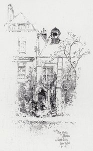Spojrzenie z ogrodu, Staple Inn (grafika) autorstwa Herbert (after) Railton