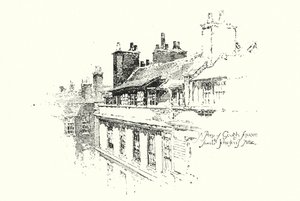Peep of Gough Square, Londyn, ze strychu dr Johnsona (lito) autorstwa Herbert (after) Railton